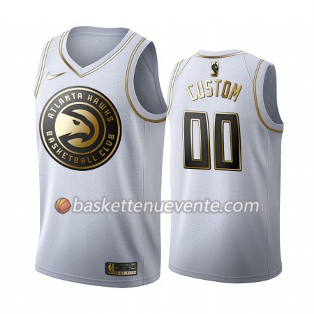 Maillot Basket Atlanta Hawks Personnalisé 2019-20 Nike Blanc Golden Edition Swingman - Homme